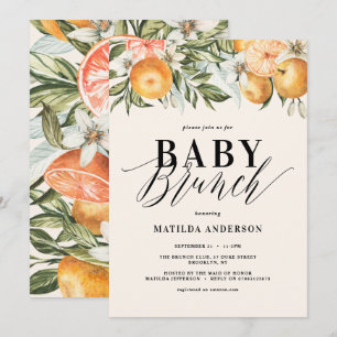 Citrus, orange + blossom baby brunch party