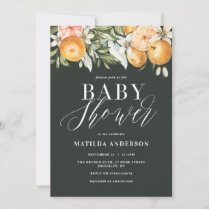 Citrus, orange + blossom baby shower