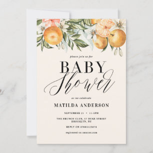 Citrus, orange + blossom baby shower