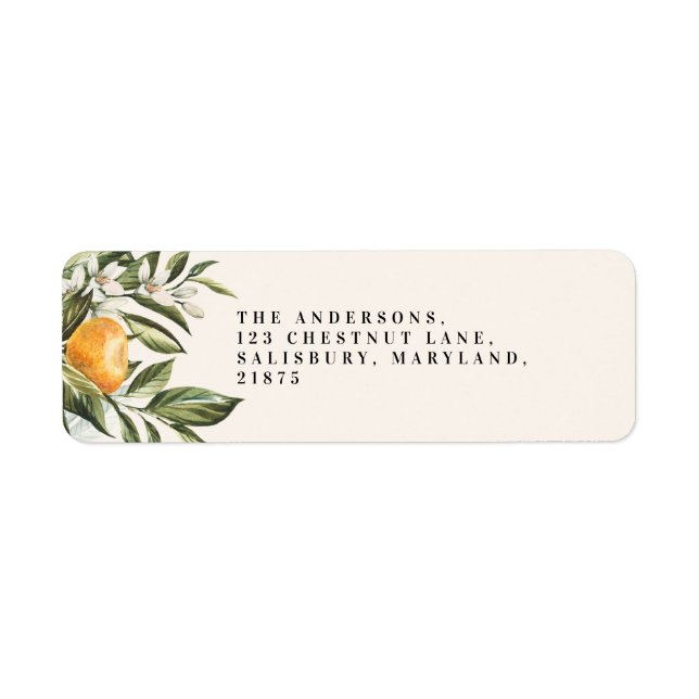 Citrus orange blossom botanical rustic bridal chic (Front)