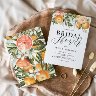 Citrus, orange + blossom bridal shower party