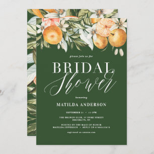 Citrus, orange + blossom bridal shower party