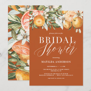 Citrus, orange + blossom bridal shower party