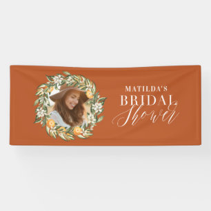 Citrus, orange + blossom bridal shower party chic banner