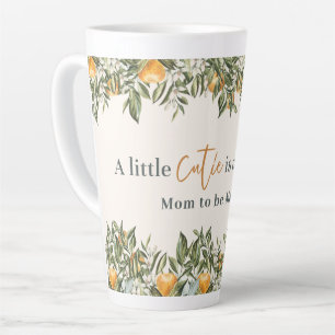 Citrus, orange + blossom little cutie baby shower  latte mug