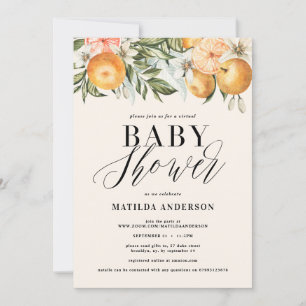 Citrus, orange + blossom virtual baby shower