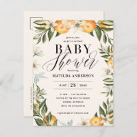 Citrus orange blossom virtual baby shower party po