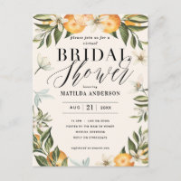 Citrus orange blossom virtual bridal shower party