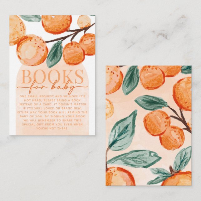Citrus Orange Book Request for Baby Card Insert (Front/Back)