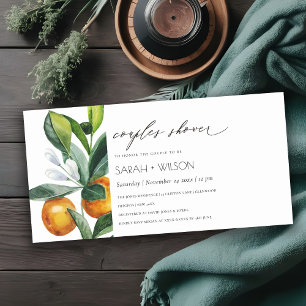 Citrus Orange Botanical Boho Couples Shower Invite