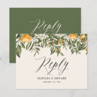 Citrus orange botanical modern rustic RSVP