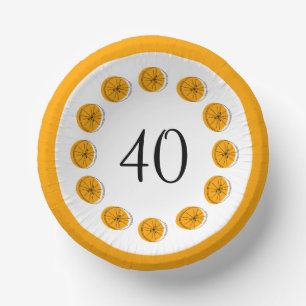 Citrus Orange Circle Age Paper Plate
