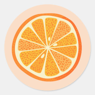 Citrus Orange Classic Round Sticker