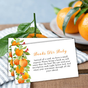 Citrus Orange Clementine Books For Baby Shower  Enclosure Card