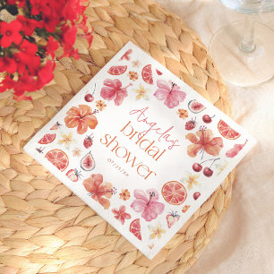 Citrus Orange Floral Bridal Shower Napkin