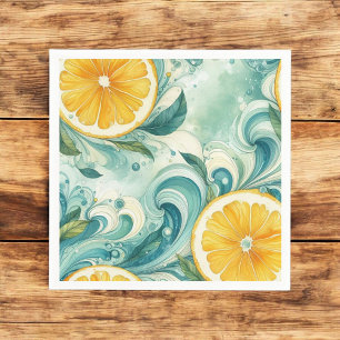Citrus Orange Fresh Lemon & Yellow Green Summer  Napkin