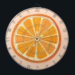 Citrus Orange Fruit Fun Dartboard<br><div class="desc">Fun,  zingy and delicious orange citrus fruit on a blush pink background.  Perfect for foodies and anyone who loves cooking.
Original art by Nic Squirrell.</div>