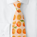 Citrus Orange Fruit Fun Tie<br><div class="desc">Fun and zesty orange citrus fruit pattern on a blush pink background. Refreshing! Original art by Nic Squirrell.</div>