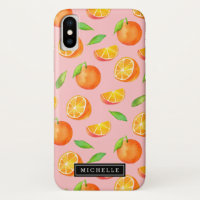 Citrus Orange Fruit Pattern | Add Your Name
