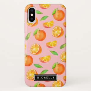 Citrus Orange Fruit Pattern   Add Your Name Case-Mate iPhone Case