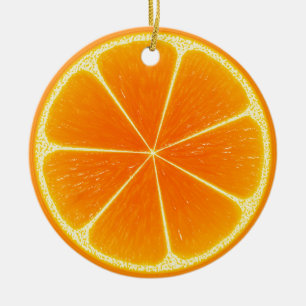 Citrus Orange Fruit Slice Ceramic Tree Decoration