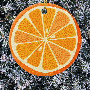 Citrus Orange Fun Festive Ceramic Tree Decoration
