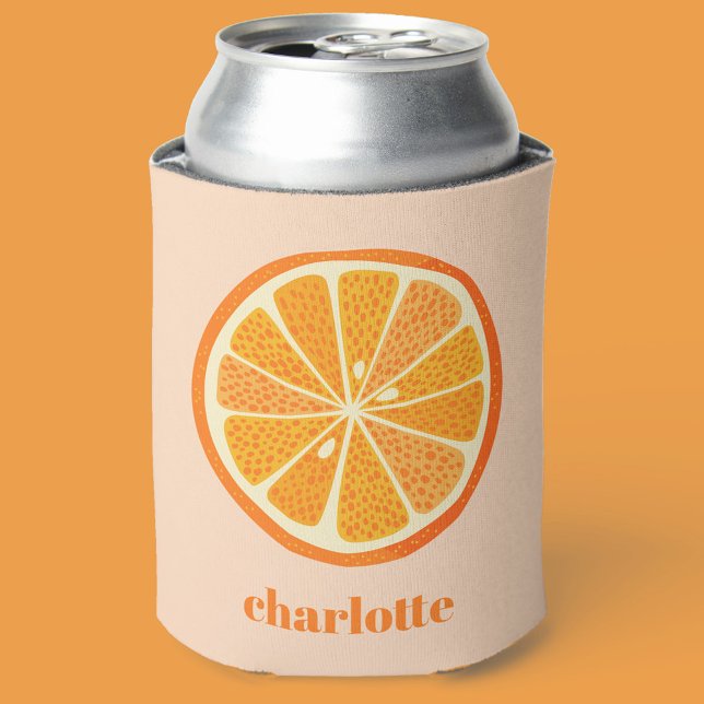 Citrus Orange Fun Personalised Can Cooler (Creator Uploaded)