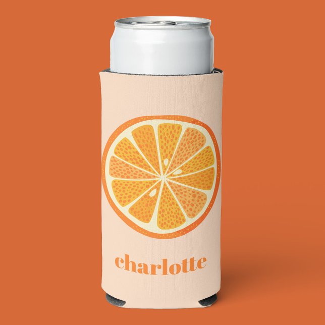 Citrus Orange Fun Personalised Seltzer Can Cooler (Creator Uploaded)