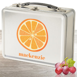 Citrus Orange Fun Personalized Metal Lunch Box