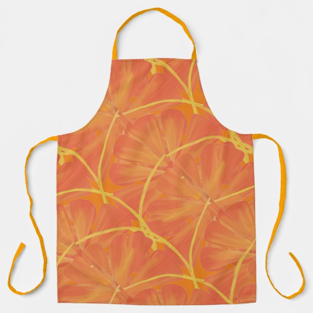 Citrus Orange Grapefruit Slice Art Apron (Front)