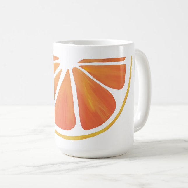 Citrus Orange Grapefruit Slice Art Coffee Mug (Front Right)