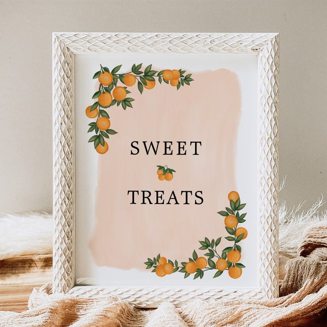 Citrus Orange Greenery Cutie Sweet Treats Sign (Creator Uploaded)