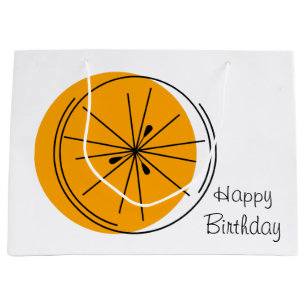 Citrus Orange Happy Birthday gift bag large