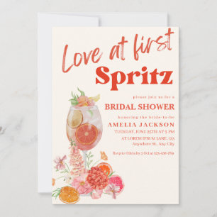 Citrus orange love at first spritz Bridal Shower Invitation