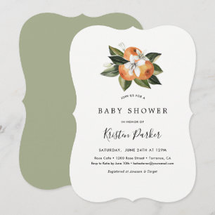 Citrus Orange Modern Baby Shower Invitation