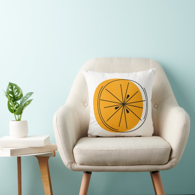 Citrus Orange orange back square Throw Pillow (Chair)