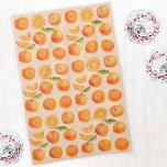 Citrus Orange Pattern Tea Towel<br><div class="desc">Zingy and delicious orange citrus fruit pattern on a blush pink background.  Perfect for foodies and anyone who loves cooking.
Original art by Nic Squirrell.</div>