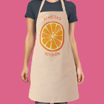 Citrus Orange Personalised Apron<br><div class="desc">Cute citrus oranges on a blush pink background.  Stand out from the crowd with this fun fruit design.  Perfect for a catering business or bakery,  or just to show who's in charge! 
 Change the text to customise.</div>