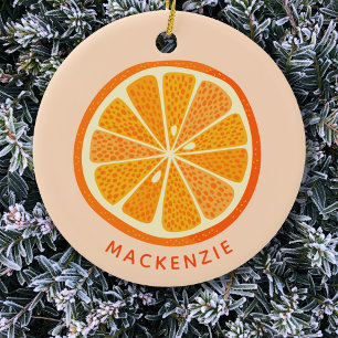 Citrus Orange Personalised Ceramic Tree Decoration