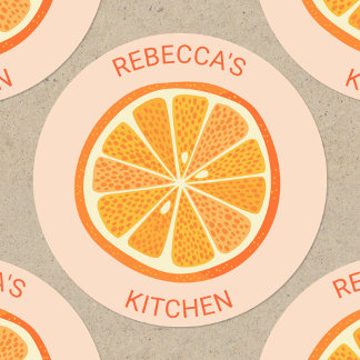 Citrus Orange Personalised Classic Round Sticker