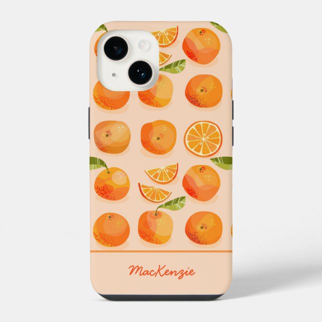 Citrus Orange Personalised iPhone Case (Back)