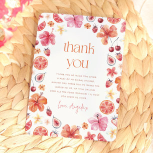 Citrus Orange & Pink Bridal Shower Thank You Card