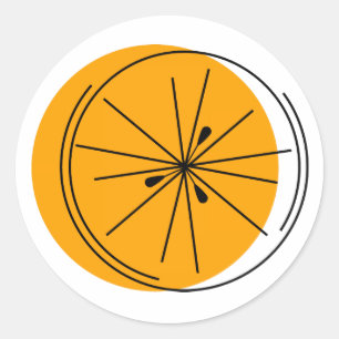 Citrus Orange round Classic Round Sticker
