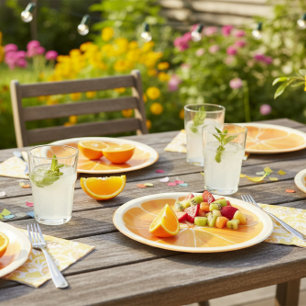 Citrus Orange Slice Paper Plate