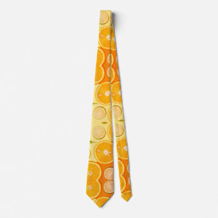 Citrus Orange Slice Vibrant Summer Fruit Tie