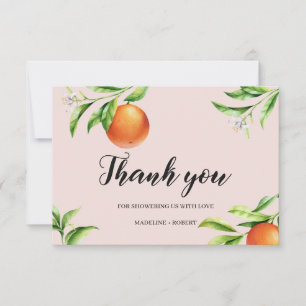 Citrus orange summer baby shower thank you card