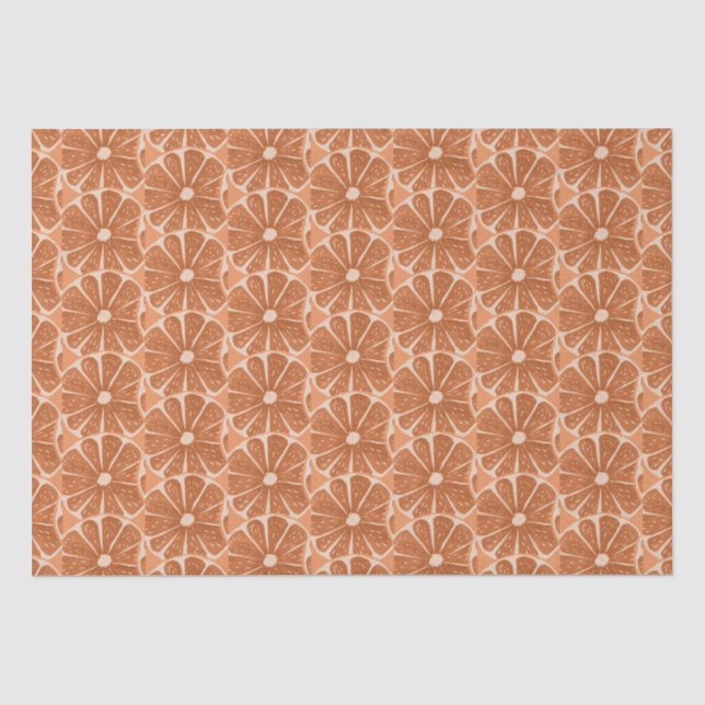 Citrus Orange Summer Cool Pattern Tissue Paper (Front)