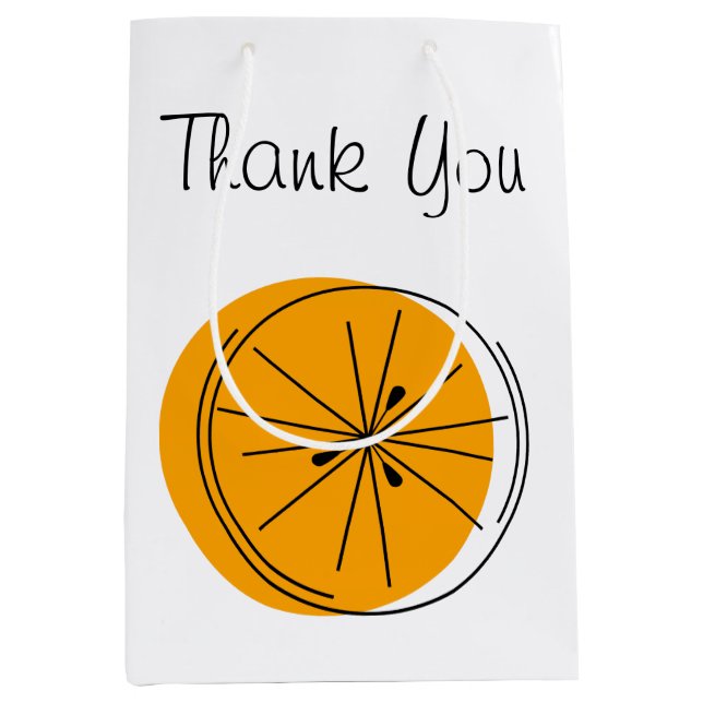 Citrus Orange Thank You gift bag medium (Front)