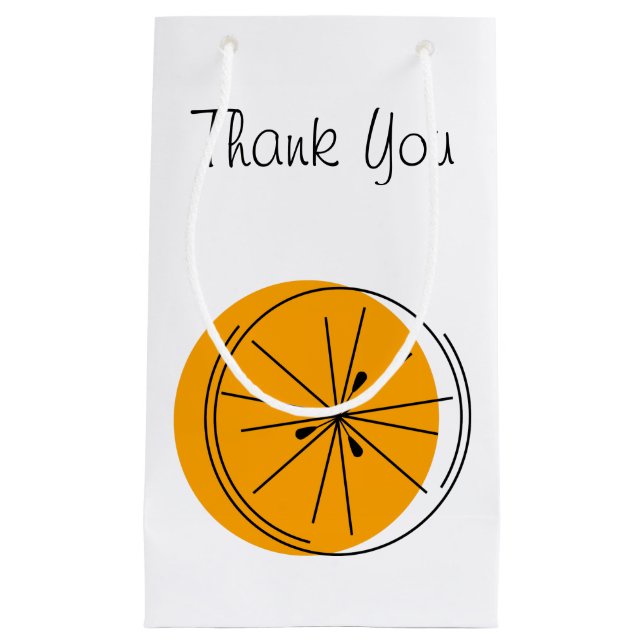 Citrus Orange Thank You gift bag small (Front)