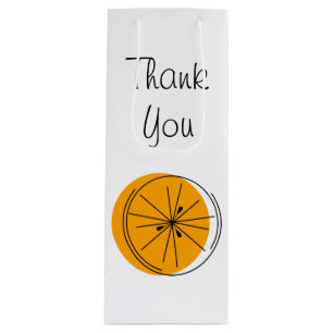 Citrus Orange Thank You gift bag wine